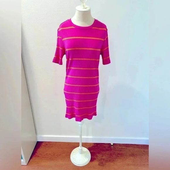 Sanctuary Must Have Stripe Dress in Tangerine Tart Stripe size XL - Picture 4 of 6